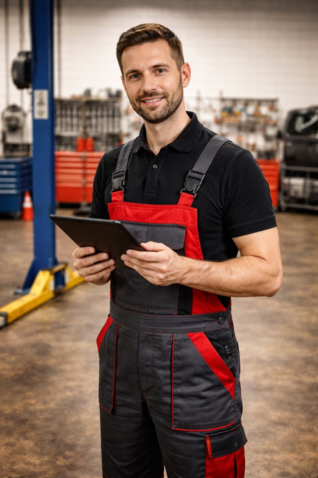 WVR Sachkundiger bei der DGUV-Prüfung einer Hebebühne nach UVV Vorschrift 54